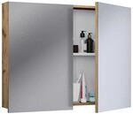VCM Badschrank zeitlos Ma&szlig;e ca. H. 59 x B. 60 x T. 12 cm Zwei Dreht&uuml;ren 