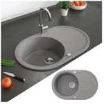 Bergstr&ouml;m Granit Sp&uuml;le K&uuml;chensp&uuml;le Einbausp&uuml;le Sp&uuml;lbecken 780x500mm Beton