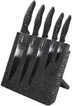 STONELINE&reg; Edelstahl Messerblock magnetisch, 5-teiliges Messer Set mit Block und