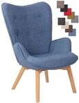 CLP Lounger Durham Mit Stoffbezug I Ohrensessel Mit Buchenholz Gestell I Loungesessel