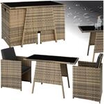 tectake&reg; Rattan Sitzgruppe, f&uuml;r 2 Personen, UV-best&auml;ndig, zusammenschiebbar
