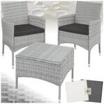 tectake&reg; Rattanset, f&uuml;r 2 Personen, UV-best&auml;ndig, 2 Bezugssets