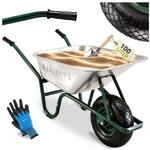 Juskys Schubkarre Garden - 100 Liter - 250 kg - Luftreifen mit Metall Felge - Wanne