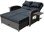 Garden Pleasure Funktionssofa NIZZA mit Auflage und Aufstelltischen