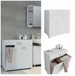Vicco W&auml;schekorb Matteo Waschmaschinenschrank Badschrank W&auml;scheschrank XL Wei&szlig;