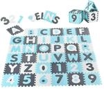 Juskys Kinder Puzzlematte Noah 36 Teile mit Buchstaben & Zahlen - rutschfest &ndash; blau