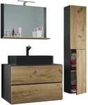 VCM 4-tlg. Waschplatz Waschtisch Waschbecken Unterschrank Breite 80 cm Badm&ouml;bel