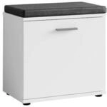 byLIVING Sitzbank JAKOB, Breite 48,5 cm, wei&szlig;/schwarz, Sitzkissen