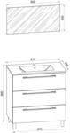 VCM 3-tlg. Waschplatz Waschtisch Waschbecken Unterschrank Breite 80 cm Badm&ouml;bel