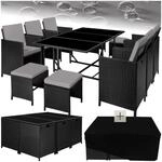 tectake&reg; Rattan Sitzgruppe, f&uuml;r 6 bis 10 Personen, UV-best&auml;ndig,
