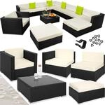 tectake&reg; Aluminium Rattan Lounge, mit Aluminiumgestell, wetterfest und