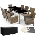 tectake&reg; Aluminium Rattan Sitzgruppe, wetterfest und UV-best&auml;ndig, mit