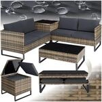 tectake&reg; Rattan Lounge, f&uuml;r 4 Personen, gro&szlig;e Aufbewahrungsbox, mit