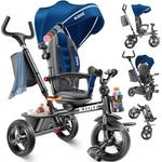 KIDIZ&reg; Dreirad 5in1 Kinderdreirad mit Schubstange Lenksystem Stange ab 1 Jahr