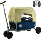 Beachtrekker Faltbarer Bollerwagen "LiFe" + Feststellbremse + Verdeck, Blau