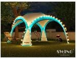 Swing&Harmonie LED Event Pavillon 3,6 x 3,6m DomeShelter Garten Pavillion inkl.