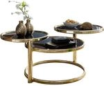 FineBuy Couchtisch Metall Glas Beistelltisch Wohnzimmertisch Sofatisch 58cm Rund