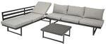 DEGAMO Funktions Lounge Set BOGOTA, Aluminium matt-grau, Polster hellgrau