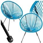 tectake&reg; 2er Set Gartenstuhl, Retro-Design im Acapulco-Stil, filigranes Gestell,
