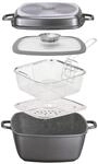 STONELINE&reg; Multi-Eckpfanne 28 x 28 cm, mit Dampf- und Frittierfunktion