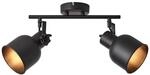 BRILLIANT Lampe, Rolet Spotrohr 2flg sand schwarz, Metall, 2x D45, E14,