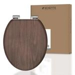 Sch&uuml;tte MDF WC-Sitz DARK WOOD , Toilettendeckel mit Absenkautomatik Motiv