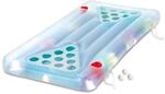 Summer Waves Luftmatratze & Bier-Pong Tisch inkl. LED blau 160x84x19 cm