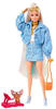 Mattel HHN08 - Barbie - Extra - Puppe in blauem Paisley-Print Rock & Jacke, mit