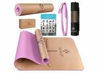 KESSER® Yogamatte Kork Inkl. Tragegurt Tasche & Yoga-Block Gymnastikmatte Yoga...