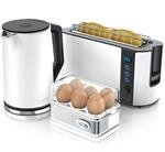 Arendo Fr&uuml;hst&uuml;cks-Set in wei&szlig; - Wasserkocher / Toaster / Eierkocher