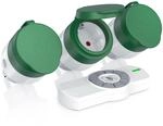 BEARWARE Au&szlig;enbereich Funksteckdosen-Set 3x Outdoor Steckdosen + Fernbedienung...
