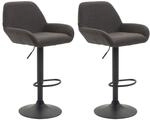 CLP 2er Set Barhocker h&ouml;henverstellbar Braga, mit Stoffbezug und R&uuml;ckenlehne,