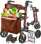 KESSER&reg; Leichtgewicht Rollator faltbar mit Sitz, Griff, Tasche, schmal f&uuml;r Senioren