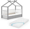 VitaliSpa Kinderbett Hausbett Einzelbett Design Weiß Grau modern 70x140 cm
