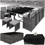 tectake&reg; Rattan Sitzgruppe, f&uuml;r 8 bis 12 Personen, UV-best&auml;ndig,