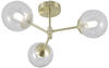BRILLIANT Lampe, Gitse Deckenleuchte 3flg edelstahl, Metall/Glas, 3x QT14, G9,