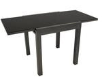 Balkon-Ausziehtisch ELBA 70/140x70cm, Aluminium anthrazit + Glas schwarz