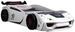 TRAUMM&Ouml;BEL Autobett TURBO V2 Wei&szlig; Kinderbett im Rennwagen-Design mit Lattenrost