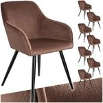 tectake&reg; Esszimmerstuhl, gepolstert, in Samtoptik, schwarze Stahlbeine, 58 x 62 x 82