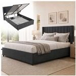 Juskys Polsterbett Savona 140x200 cm mit Stauraum, Lattenrost, Samt-Bezug, bis 250 kg