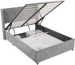 Juskys Polsterbett Savona 140x200 cm mit Stauraum, Lattenrost, Samt-Bezug, bis 250 kg