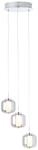 BRILLIANT Rafa LED Pendelleuchte 3flg Rondell chrom/rauchglas