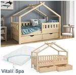 VitaliSpa Design Kinderbett 160x80 Babybett Jugendbett 2 Schubladen Lattenrost