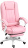Vinsetto Bürostuhl mit Liegefunktion und Armlehnen rosa 65L x 68B x 107-116H cm