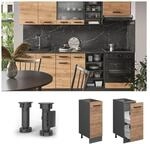 Vicco Apothekerunterschrank K&uuml;chenschrank K&uuml;chenzeile R-Line 30 cm Anthrazit Eiche