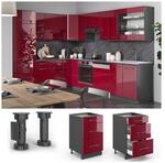 VICCO Schubunterschrank 50 cm Bordeaux Hochglanz K&uuml;chenschrank H&auml;ngeschrank