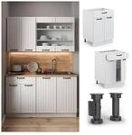 Vicco Schubunterschrank 60 cm FAME Line K&uuml;chenschrank K&uuml;chenzeile Landhaus Wei&szlig;