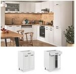Vicco Schubunterschrank 60 cm Wei&szlig; K&uuml;chenschrank Unterschrank K&uuml;chenzeile R-Line