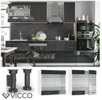 VICCO H&auml;ngeglasschrank 80 cm Anthrazit K&uuml;chenzeile Unterschrank Fame