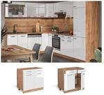 Vicco Schubunterschrank K&uuml;chenschrank K&uuml;chenzeile R-Line 80 cm Goldkraft Wei&szlig;